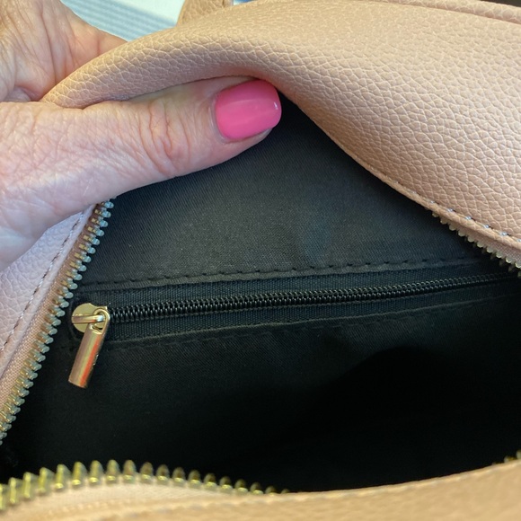 Dusty Pink Faux Leather Small Quilted Backpack NWOT - Picture 9 of 13